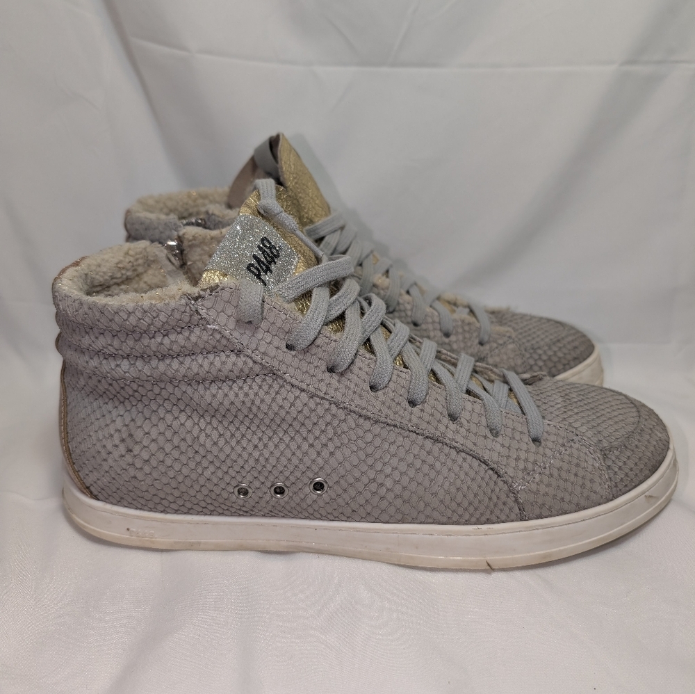 p448 size 42 high top sneakers.
